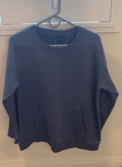 Slate Blue Crew Neck Sweatshirt with Kangaroo Pocket  Size L