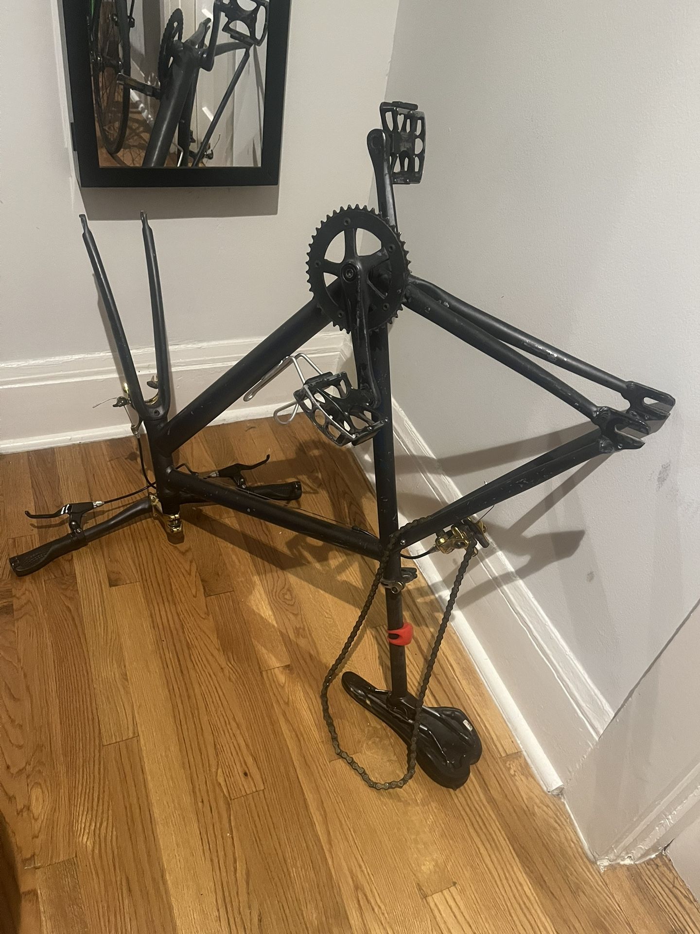 Black and Gold Bike Frame