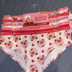 Women’s/ Junior’s Strawberry Shortcake 5-pack Bikini Underwear Size Medium