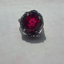 $33 (NOT FOR FREE) Gothic Vintage red garnet 925 elvira ring💍🦇