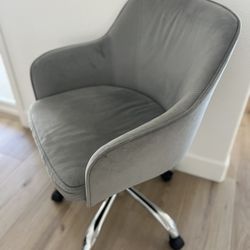 Grey Adjustable Extra Plush Swivel Home Office Task Chair with Polished Chrome Base