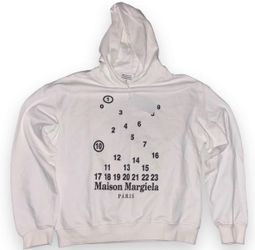Maison Margiela Paris Numeric Hoodie White