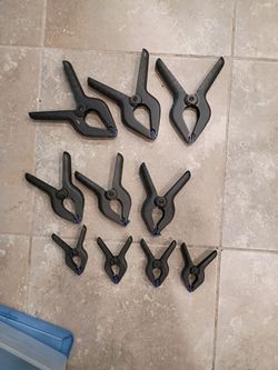 NEW...Irwin spring clamps the three largest sizes never used set of 10.... cash only please
