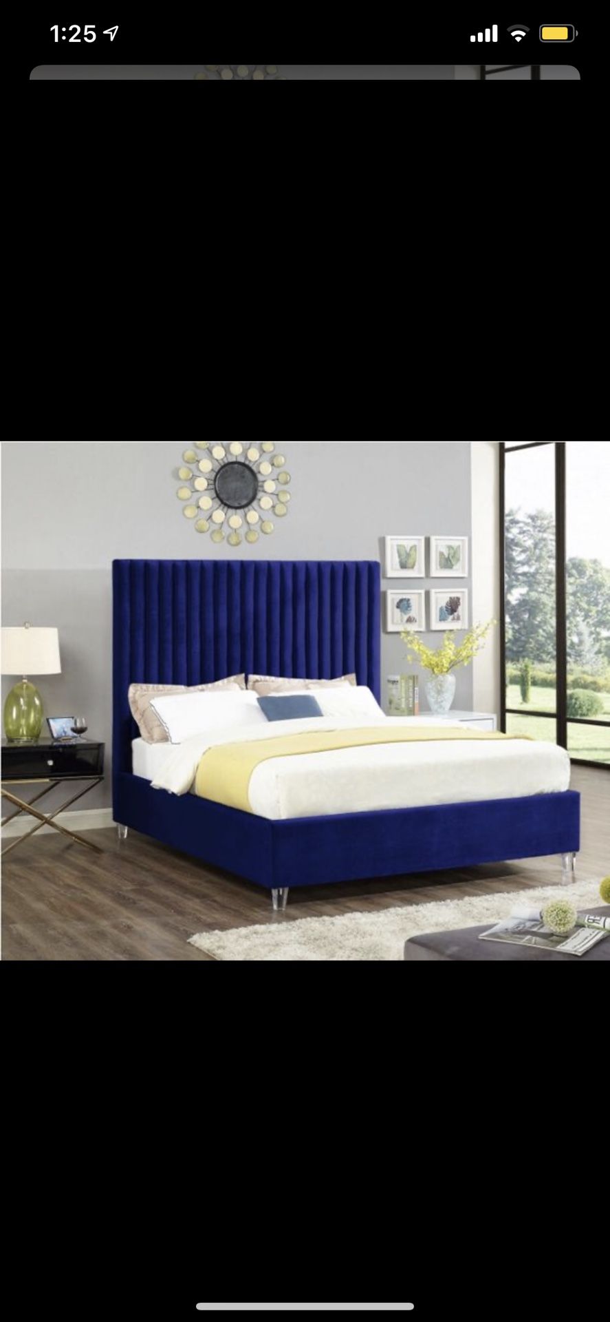 CANDACE VELVET BED FRAME ! AVAILABLE IN TWIN, FULL, QUEEN AND KING !! BRAND NEW