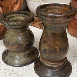 Bronze Chunky Candle Holder Pillars 