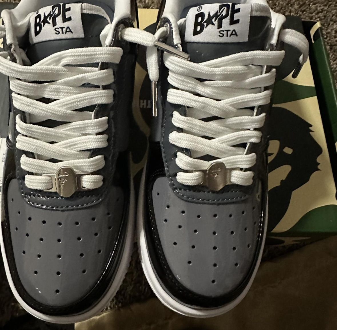 bapesta low - grey and black