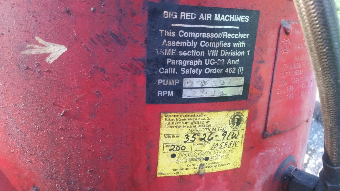Snap onbig red 80 galling air compressor for Sale in Puyallup, WA OfferUp