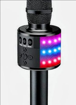 Wireless Karaoke Microphone with LED Lights