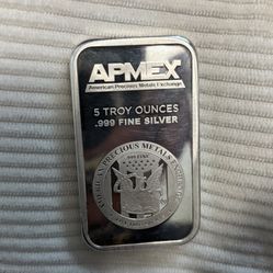 5 oz silver bar (Apmex) .999 silver 