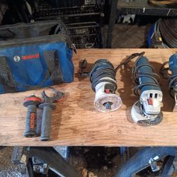 2 Bosch Routers And Grinder