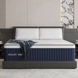 Full Mattress, 14Inch Medium Plush Euro Top Memory Foam Hybrid Mattress, Edge Support & Pressure Relief Individual Pocket Springs Full Size Mattresses