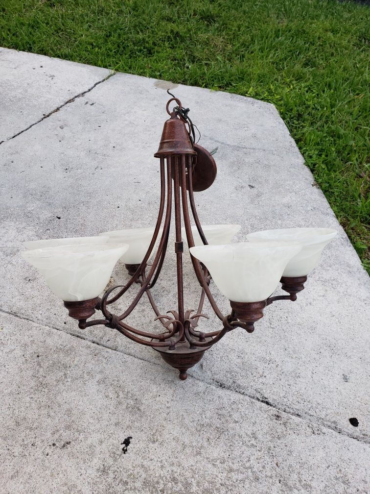 6-Light Bronze Chandelier