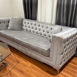 Gray Couch With Bed