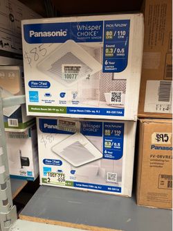 Exclusive Shop Panasonic Whisper Choice Auto DC Pick-A-Flow 80/110 CFM Ceiling Bathroom Exhaust Fan with Humidity Sense and Flex-Z Fast Bracket