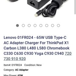 Lenovo 65w Type C AC Adapter 