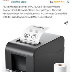 Receipt Printer With 24ct Paper 