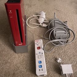 Red Wii Without Senser Bar And Av 