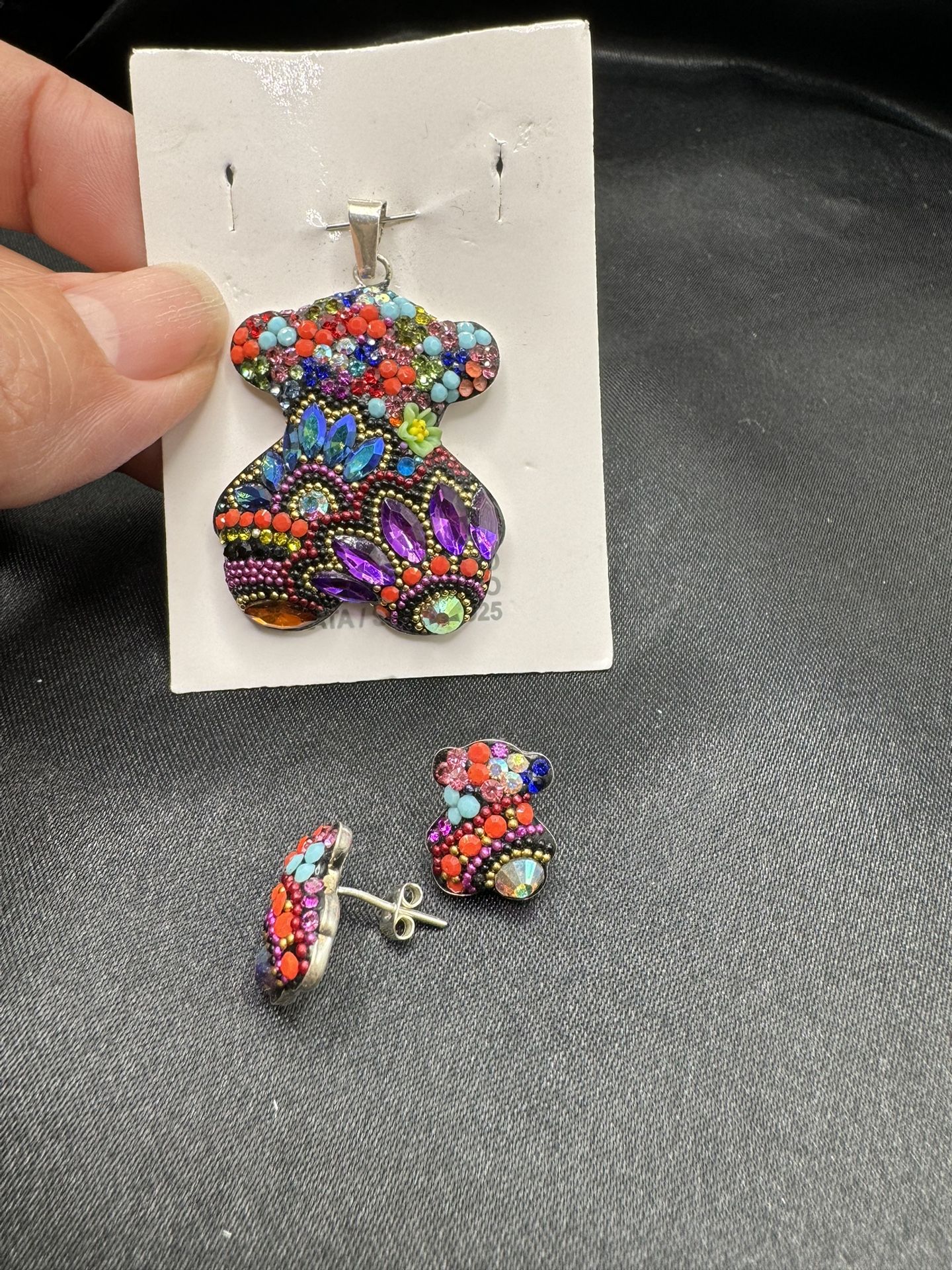 Sterling Silver .925 Charm And Earrings Set. $30
