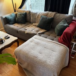 Gray L-shaped Lounger Couch