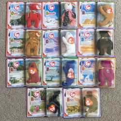 2000 McDonald’s Ty Bears Set Of 11 New On Cards