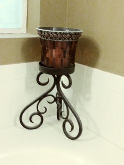Nice Candle Holder--Mosiac Red