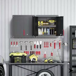 ❤️‍🔥 #c. Metal Wall Cabinet,Wall Mounted Garage Storage