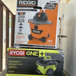 Ridgid Wet Dry Vacuum & Ryobi One + Vacuum Combo