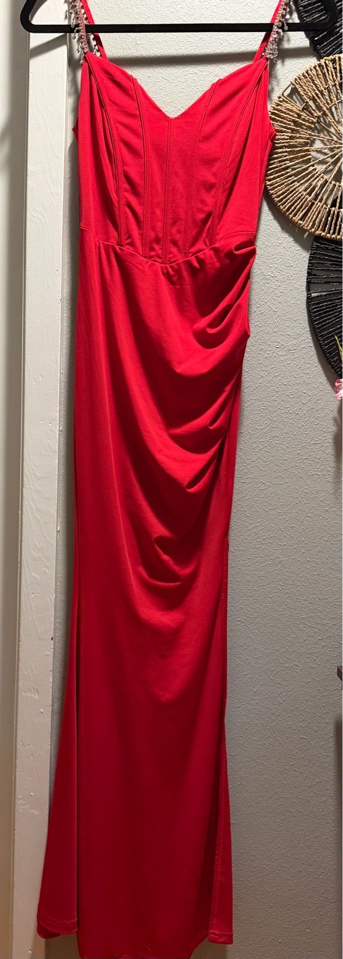 Small red slim dress