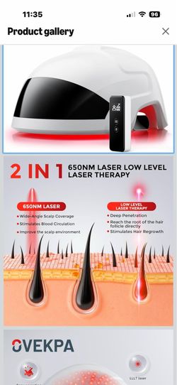 Red Light Therapy for Hair Growth Laser Cap - FDA Cleared Laser Therapy Device - Promotes Hair Regrowth Alopecia Treatment for Men & Women