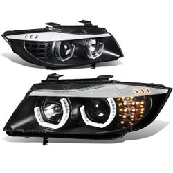 DNA MOTORING HL-3D-E9005-BK Black LED Headlights
