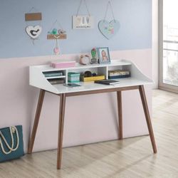 Fun Mid-Century Modern Style Desk In White! Lowest Prices Ever!