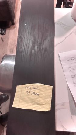 43 1/2 by 10 inch floating shelf comes with hardware