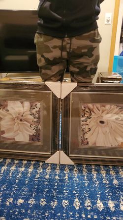 2 Dahlia White Flower Framed Set