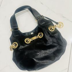 Michael Kors Black Shoulder Bag Gold Chain Details