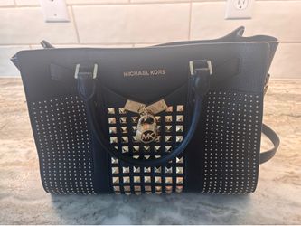 Michael Kors Black and Gold Studded Purse Bag GORGEOUS ✨