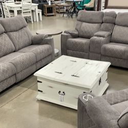  Brand New Reclining Sofa, Live Seat, & Chair