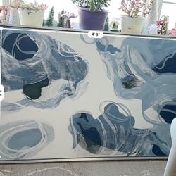 Beautiful Artwork  Light Blue ,Gray And White  48’ X 31’
