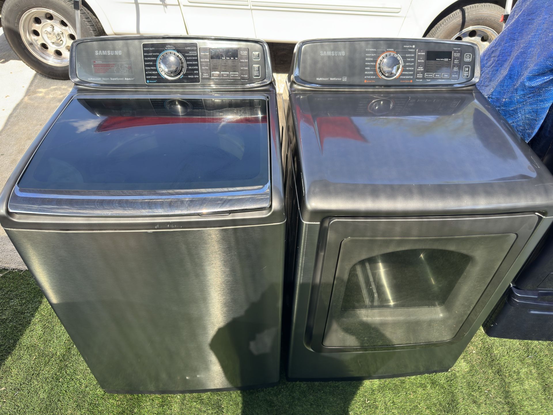 Samsung top load washer and electric dryer