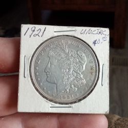1921 Morgan Silver Dollar With Defined Breast Feathers 