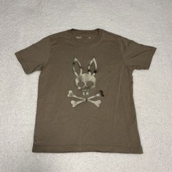 Psycho Bunny Kids Brown Payson Leather Print Graphic T-shirt 