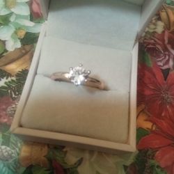 New Women's Six Prong  Yellow Gold Plated  Round 5 Ct Zirconia Sz 7 1/2  Cash 