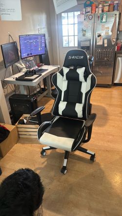 Gaming Chair / Office Chair Black & White (S-Racer Brand)