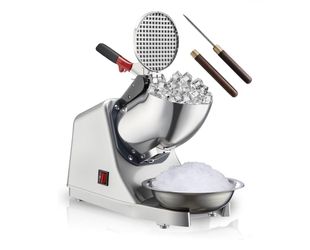 Ice Shaver Crusher Electric Snow Cone Maker Machine 4 Blades 300W 143lbs/hr Shaved Ice Machine Stainless Steel Electric Ice Crush Free Ice Pick Ice Cu