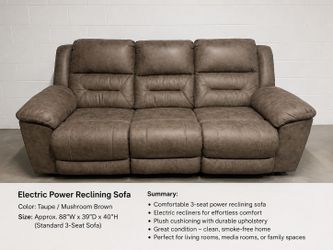 Electric power reclining sofa