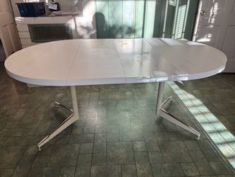 Mid-Century white Formica dining table