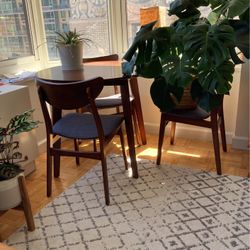 Mid century Modern Dining Set With 3 Chairs