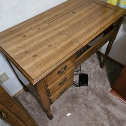 sewing table with machine