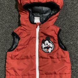 Disney Mickey Mouse toddler boy size 2T hooded outdoor vest 