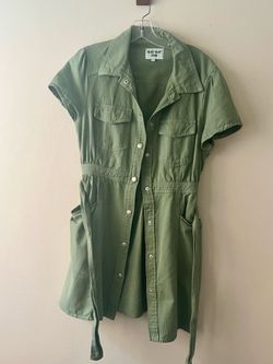 Denim heart green dress