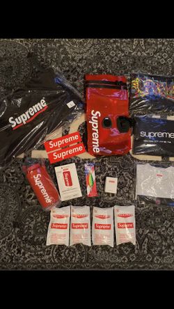 Supreme crewneck tee charger bottle hook poncho shower cap